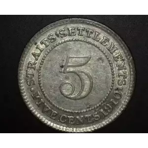 STRAITS SETTLEMENTS Silver 5 CENTS