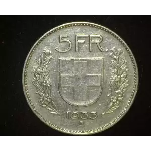 SWITZERLAND Silver 5 FRANCS